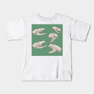 North American Predator Skulls Sage Kids T-Shirt